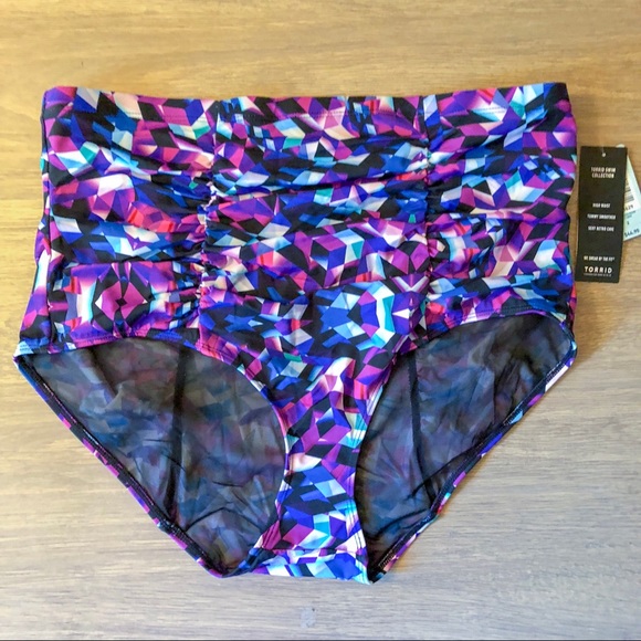 torrid Other - TORRID Geo Print Ruched High Waist Swim Bottom 2